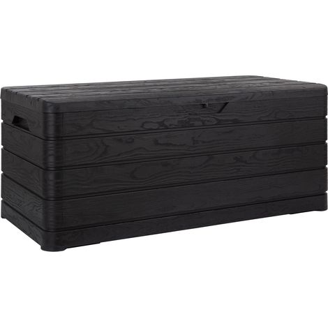 Toomax Dolomiti baule da 640L, portattrezzi 152x71x63,5h cm, effetto legno colore nero, in plastica robusta, resistente ai raggi UV, dotato di foro per lucchetto, per esterni