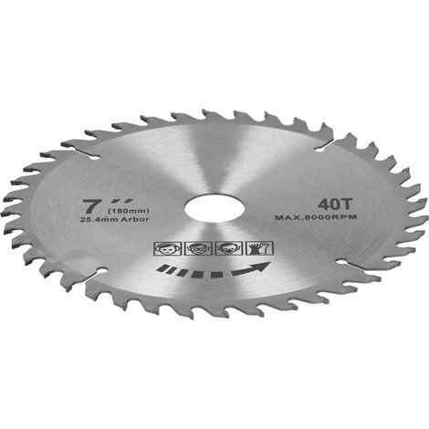 Disque scie circulaire carbure 180mm 7x40T, lame coupe bois professionnelle, accessoire menuiserie pour tronçonneuse circulaire (1/5)