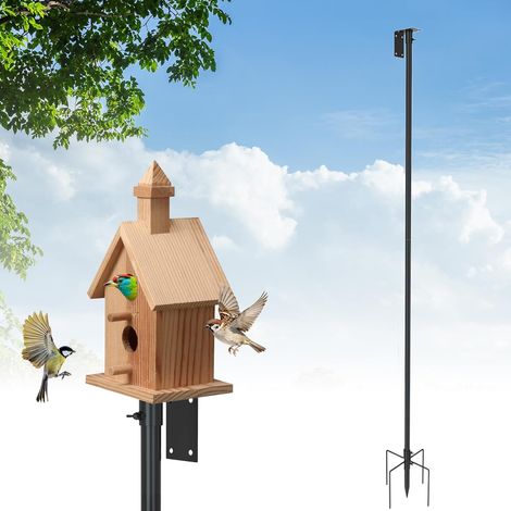 Perche pour mangeoire à oiseaux : 190 cm de haut, kit de support pour mangeoire à oiseaux, support de mangeoire réglable, kit de support pour station météo, Bluebird, colibri (1/5)