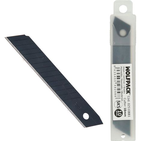 Cuttermesser 18 mm (Satz 10 Stück) Stahl sk5 schwarz oxidiert