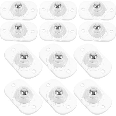Roulettes pivotantes adhésives Uonlytech 12, en acier et ABS