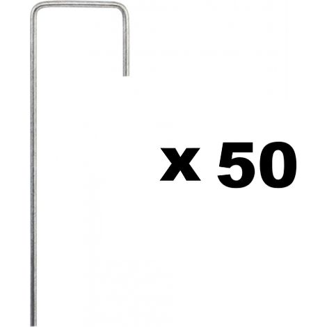 Gt Garden – Lot de 50 piquets de fixation en acier galvanisé 200 mm – Extrémités pointues pour insertion facile – Fixation géotextiles et pelouses (1/3)