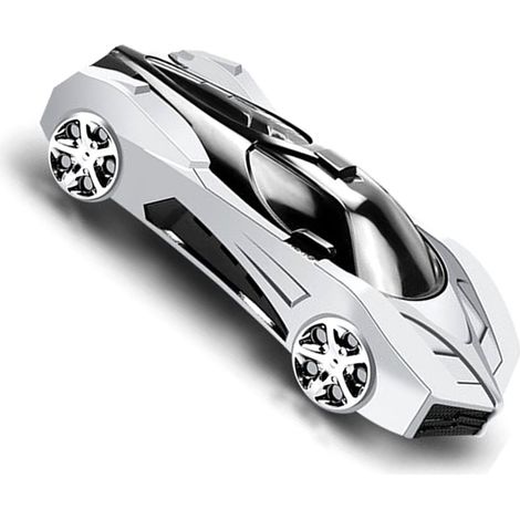 Support de téléphone pour voiture, design sportif et élégant, antidérapant, rotatif à 360°, pour console centrale, idéal pour le bureau ou la maison (argenté). (1/5)