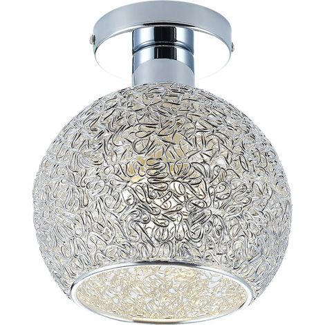 Mini plafonnier en aluminium pour dressing, couloir et salon (diamètre plafond : 15 cm) - RW