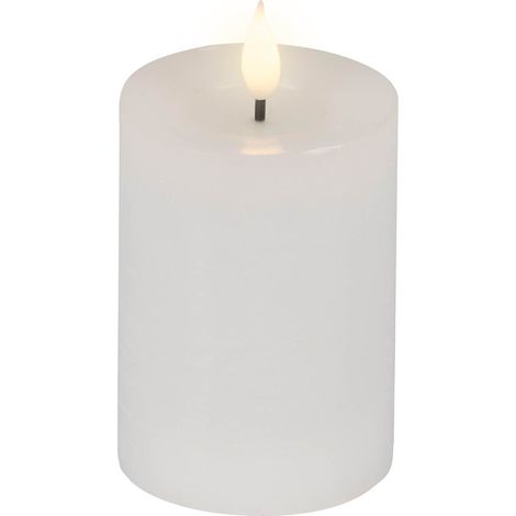LED-Kerze weiß Wachs Ø 7,5 cm H: 13,5 cm ww (1/4)