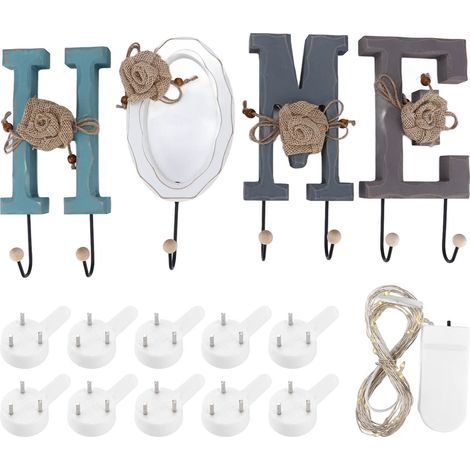 Porte-lettres en bois lumineux, forme MAISON, blocs décoratifs muraux avec bande LED (1/5)