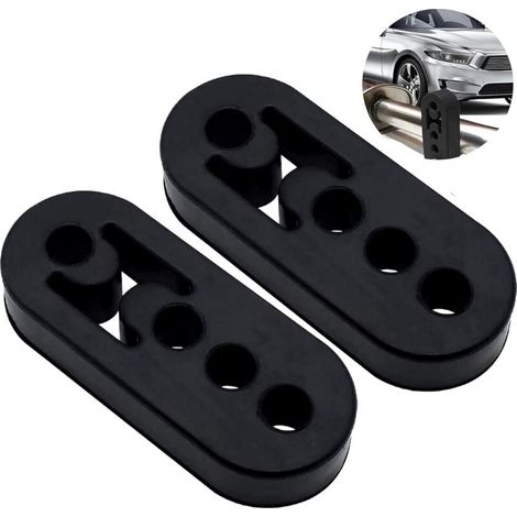 Support d'échappement de voiture, support d'échappement de voiture 2 pièces, support universel de silencieux d'échappement en caoutchouc de voiture (1/5)