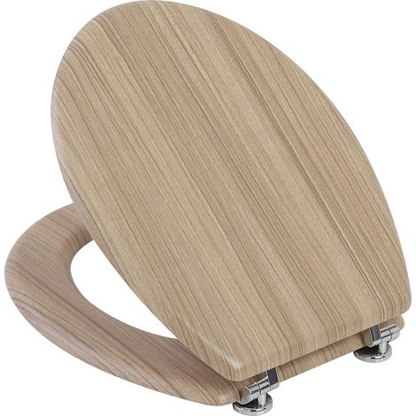 Copriwater universale in legno MDF rovere con cerniere regolabili (1/3)