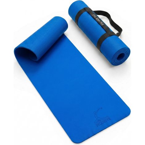 Tappetino in EVA ultrasottile per yoga e pilates, antiscivolo, leggero, 3 mm, blu. (1/5)