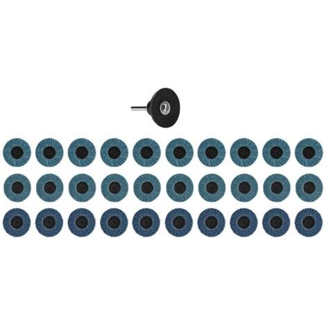 BUNTHAUS Ensemble de 31 disques abrasifs, papier de verre, accessoires industriels, oxyde d'aluminium, couple bleu, 2 pouces, 50 mm