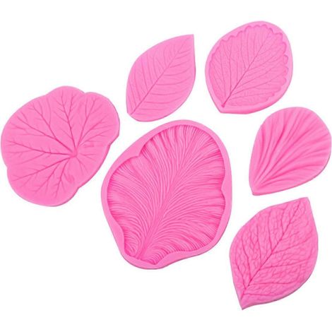 Ensemble de moules en silicone pour nervures de fleurs, moule pour nervures de fleurs en fondant-- (1/5)