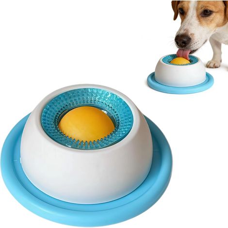 Balle à lécher pour chien avec ventouse - Jouet interactif et gamelle anti-glouton - Jouet anti-fuite pour chiens et chats - Pour nourriture humide, yaourt, soulagement du stress et soins (1/5)