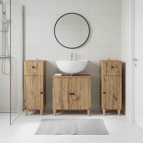 vidaXL 3 Piece Bathroom Cabinet Set ALKMAAR Artisan Oak (1/5)