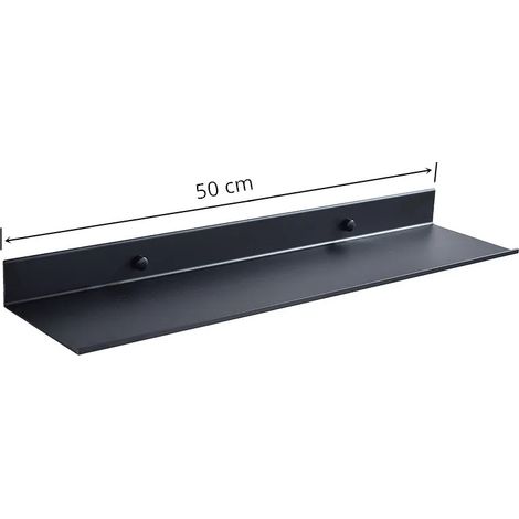 Étagère murale noire mate (50 cm de longueur) - Accessoires de salle de bain - Rangement moderne pour cuisine, douche et baignoire - Promotion (1/5)