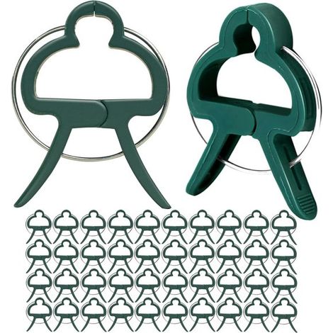 20 Gartenpflanzenclips Kletterpflanzenclips Grüne Pflanzenclips Tomatenclips Stütze für Kletterpflanzen, Blumen und Ranken für Tomatenkäfige, Wei (1/5)