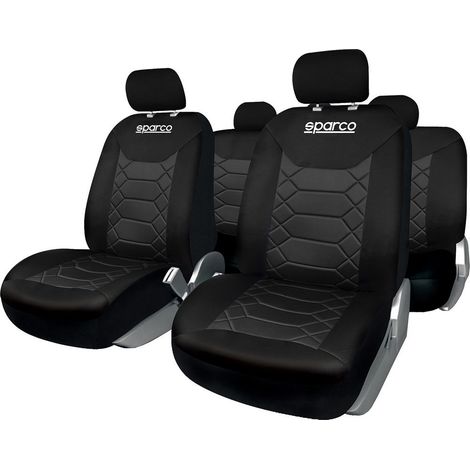 Set universale SPC1016 coprisedili auto completo nero nido d'ape (1/2)
