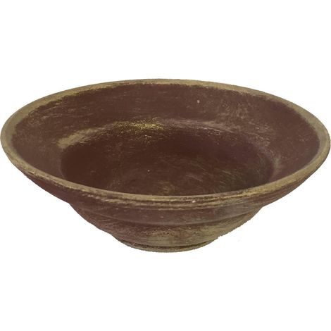MINI VASO IN TERRACOTTA MARRONE DIAM cm 15 X h 6 Bx base 6,5 CA 13 (1/2)