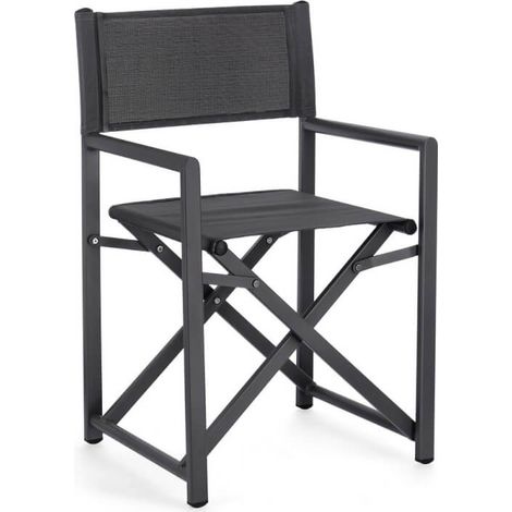 Bizzotto – Lot de 2 fauteuils de jardin pliants en aluminium thermolaqué – Assise en textilène 610G/M2 – Rangement facile et léger