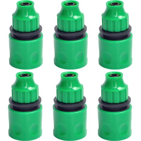 Lot de 6 raccords de tuyau d'irrigation en plastique - Adaptateur de tuyau d'arrosage - Accessoire pour micro tuyau de 8/12 mm - Système d'irrigation de jardin (vert)