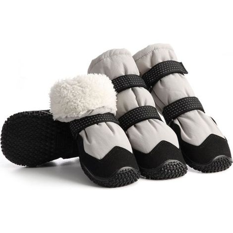 Slow Walk Hundeschuhe Wasserdichte Winter-Hundeschuhe Isolierte Schneestiefel Mit rutschfester Gummisohle Reflektierende Streifen Geeignet für Nr 5 (1/5)
