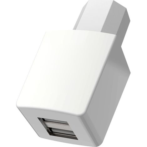 Adaptadores de carga USB para bicicletas eléctricas - Doble USB, blanco