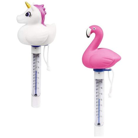 Thermomètre De Piscine Flottant En Forme De Licorne Et De Flamant Rose Avec Corde 58595 (1/5)