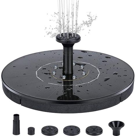 Fontaine à eau solaire de 18 cm avec éclairage LED coloré -[qb] (1/5)