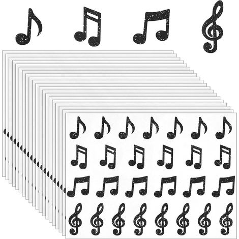 Lot de 540 autocollants en forme de note de musique, 4 styles de notes de musique (1/5)