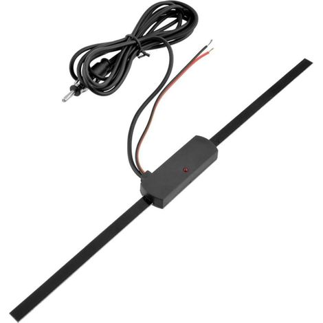 Antenne Autoradio Amplifiée pour Voiture et SUV, Amplificateur FM/am Haute Fréquence, Compatible Pare-Brise, Réception Radio Améliorée, Signal Stable, 12 V, Noir (1/5)