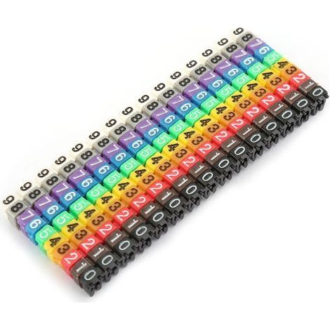 Etiquetas numéricas para cables tubulares, marcadores de color para cables tubulares (150 unidades de 1,5 mm) (1/5)