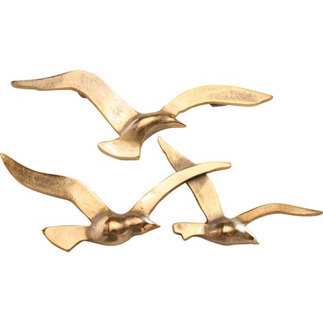 Boltze Wandobjekt Birdy gold, Wanddeko aus Metall, maritimes Motiv (1/5)