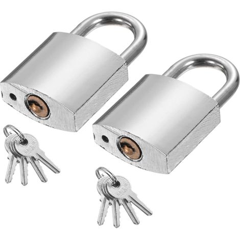 1 Pouce (25mm) Serrure Renforcée, 2Pcs Cadenas Haute Sécurité En Acier Allié Avec 8 Clés Pour Porte Entrepôt Conteneur D'transport Porte Fenêtre De Stockage (H:42mm) (1/5)