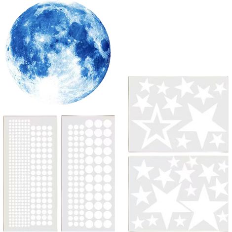 465 autocollants phosphorescents pour chambre d'enfant, étoiles lumineuses autocollantes pour chambre d'enfant, stickers muraux étoiles phosphorescentes pour maternelle, chambre, salon (1/5)