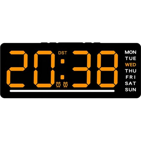 Elektronischer Wecker mit Temperaturstummschaltung, Schlummerfunktion, Doppelalarm, 5 Helligkeitsstufen, Datums-/Wochentagsanzeige, 12/24-Stunden-Zeitzone und Nachtmodus für das Wohnzimmer (1/5)