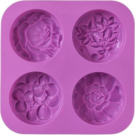 Moules à savon en silicone en forme de fleur, moules à savon faits maison, muffins, puddings, gelées, brownies (1/5)