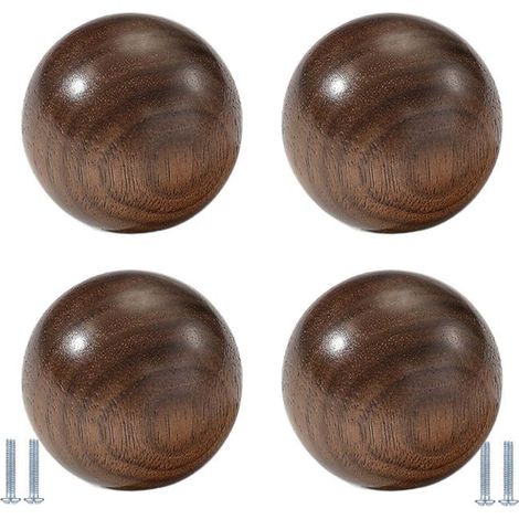 Ensemble de 4 meubles, ronds et bois, nappes rondes, convenant aux armoires de cuisine et aux penderies (bois de noyer rond, 40 mm) (1/5)