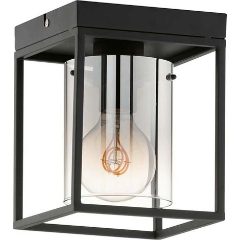 Plafonnier lampe de salon plafonnier lampe de chambre noir 16x16 cm (1/3)