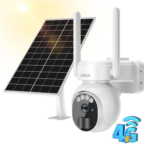 4G LTE Caméra Surveillance Solaire avec Carte Sim Extérieure sans Fil (1/5)