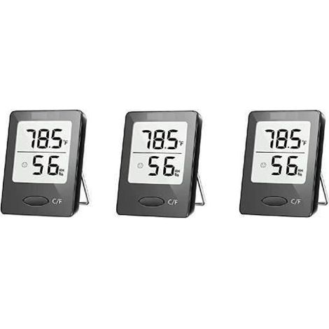 Mini Thermomètre Intérieur, 3 Pièces Hygrometre Interieur de Haute Précision, ℃/℉, pour Détecter humidité et la température (1/4)