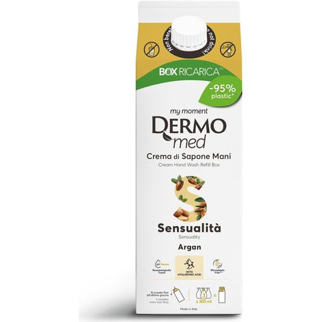 Dermomed Eco-Ricarica Crema di Sapone Mani Liquido Argan con Acido Ialuronico e Glicerina 900ml (1/5)