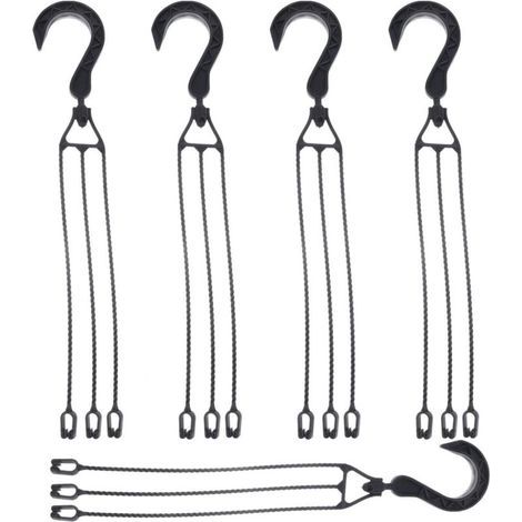 5-Pack Plastic Hanging Chain for Flower Pots, 360° Rotatable Hanging Basket Hook, Flower Pot Holder (Black) (1/4)