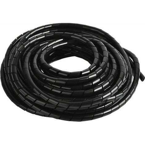 KZQ Spiral Cable Cover, 12m Universal Flexible Electrical Cable Sleeve, Cable Management Tube for Organizing or Hiding Cables, DIY Cable Protector for Home Office, TV, PC, Dia: 8mm, Black (1/3)