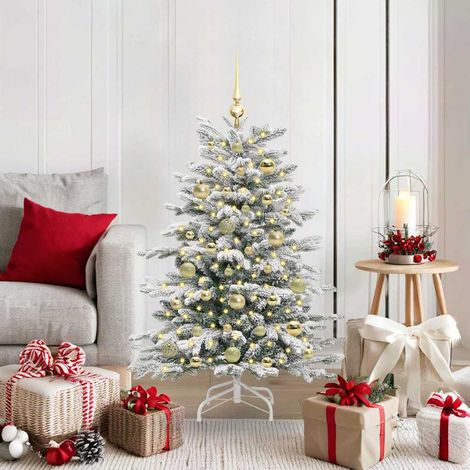 Künstlicher klappbarer Weihnachtsbaum Weiß 120 cm PE und PVC