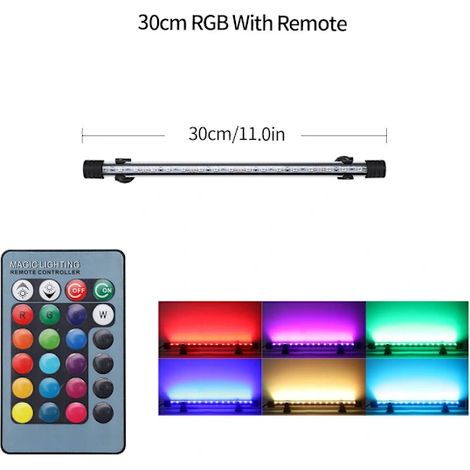 【xj】1 lampe LED pour aquarium avec télécommande, motif poisson dragon, couleurs changeantes - 30 cm (1/4)