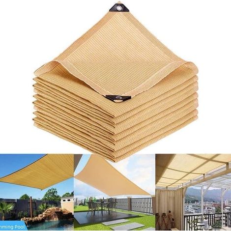 KLVGTIFS PU - Voile d'ombrage 3x5m, protection UV 95%, filet d'ombrage pour patio, jardin, piscine, terrasse
