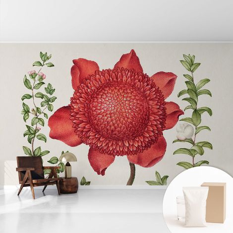 Tapete Vliestapete mit Kleber - modernes Design - Wohnungsdeko - geruchslos - langlebig Blumeneleganz 416x254 cm (1/5)