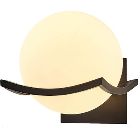 Applique murale Lampe murale d'intérieur Lampe murale de chambre Lampe murale dorée (sans ampoule) Noir, couvercle crème