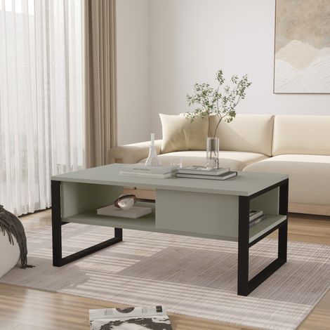 Couchtisch Laukaa 100x60x45 cm Grüngrau [en.casa]