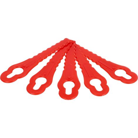 vhbw 5x Replacement Blade compatible with Einhell GE-CT 18 Li Kit, BG-CT 18 Li, GE-CT 18 Li Cordless Lawnmower - Cutter Blades, Red, polyamide (1/4)