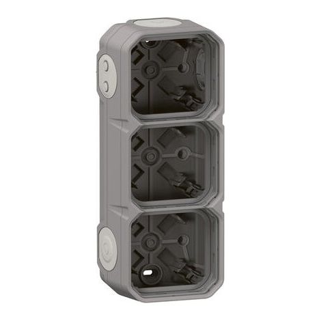 Legrand – Boîtier saillie étanche 3 postes IP55 – Dimensions 82x226x57mm – Plastique thermoplastique – Installation horizontale ou verticale